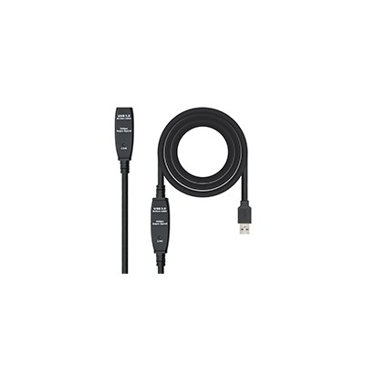 Nanocable USB-A/M a USB-A/H 10m Negro (10.01.0312)