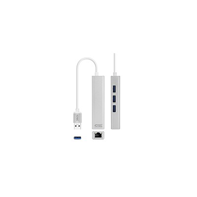 Nanocable 3xUSB 3.0 a RJ45 15cm Plata (10.03.0403)