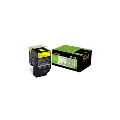 Toner Lexmark Laser 802Y Amarillo 1000 pág (80C20Y0)