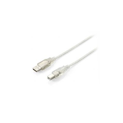 Cable EQUIP USB-A/M a USB-B/M 1m Transparente(EQ128653)