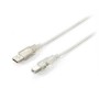 Cable EQUIP USB-A/M a USB-B/M 1m Transparente(EQ128653)