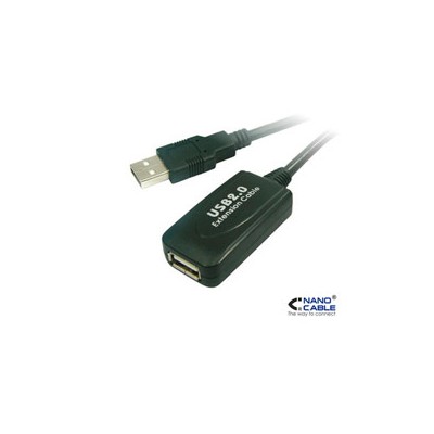 Nanocable USB-A/M a USB-A/H 5m Negro (10.01.0211)