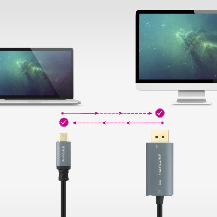 Nanocable USB-C/M a DP/M 8K 2m Negro (10.15.5022)