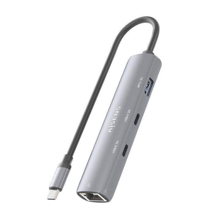 Dock AISENS USB-C a 1USB-A/2USB-C/1RJ45 (ASUC-4P040-GR)