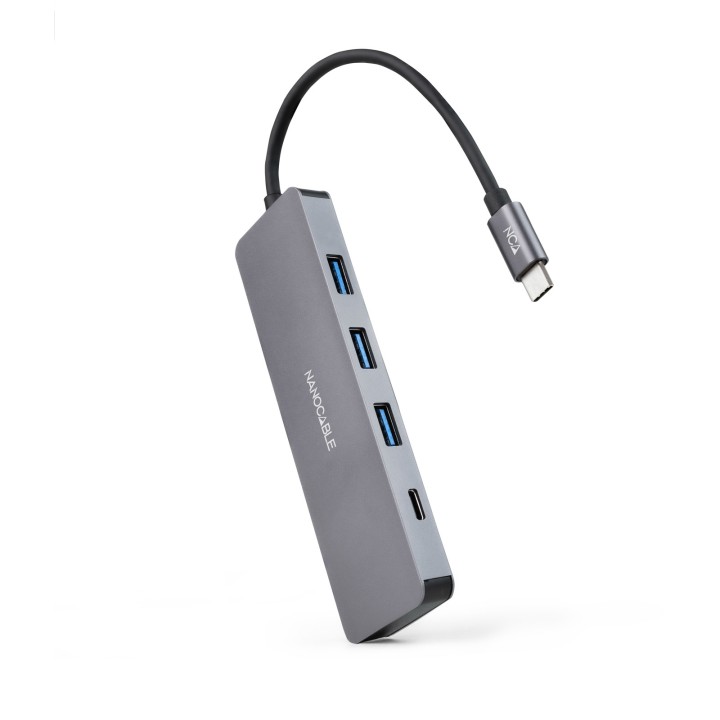 Hub Nanocable USB-C a 1xUSB-A/1xUSB-C Gris (10.16.4409)