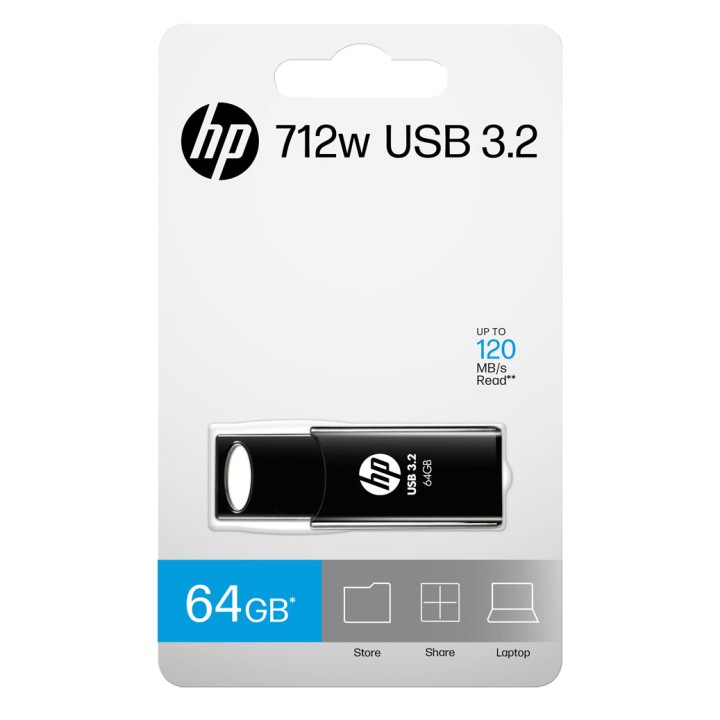Pendrive HP 712w 64Gb USB-A 3.0 Negro (HPFD712B-A-64)