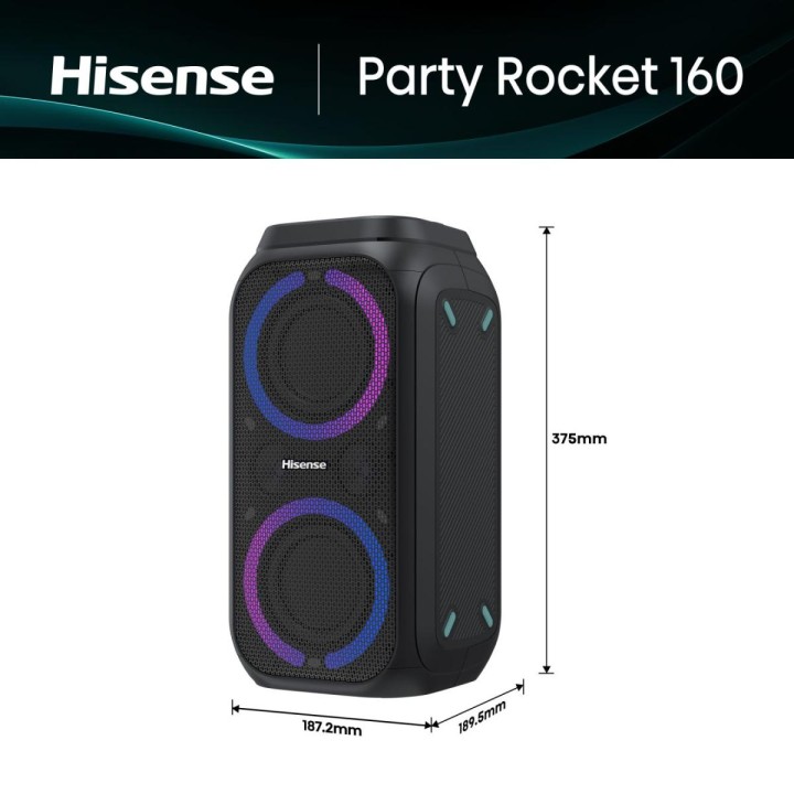 Altavoz Hisense 160W USB BT Negro (PARTY ROCKET 160)