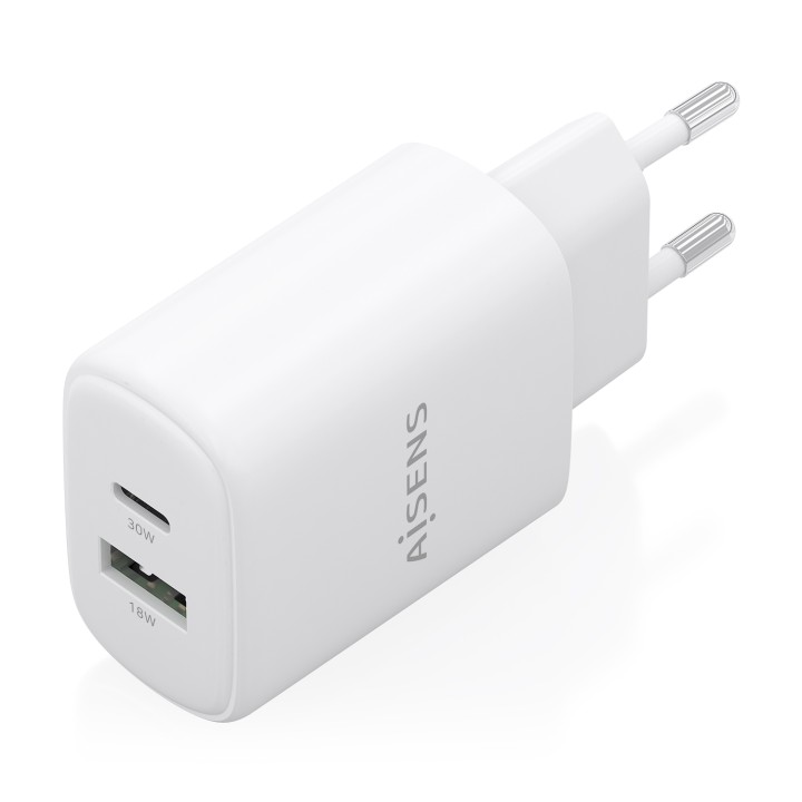 Cargador de Pared AISENS USB-A/C 30W Blanco (A110-0977)