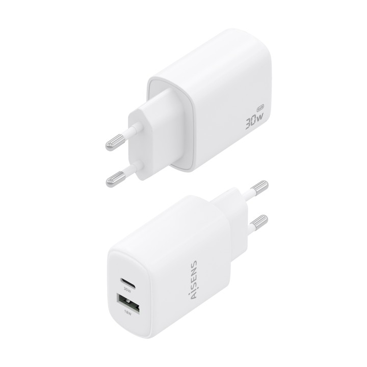 Cargador de Pared AISENS USB-A/C 30W Blanco (A110-0977)