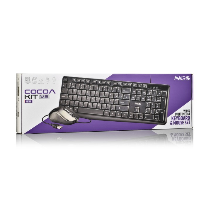 Teclado+Raton NGS KIT V2 USB Negro (COCOAKITV2SPANISH)