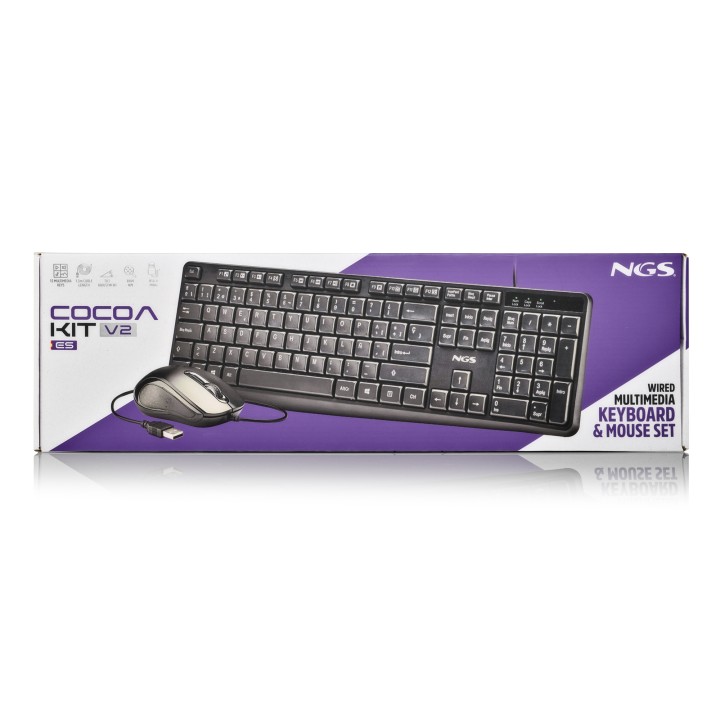 Teclado+Raton NGS KIT V2 USB Negro (COCOAKITV2SPANISH)