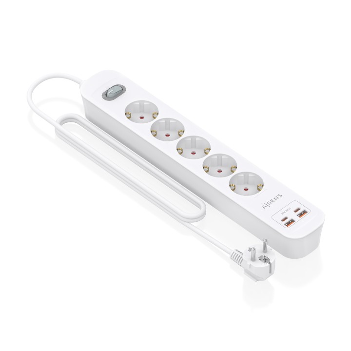 Regleta AISENS 5 Tomas 2xUSB-C 2xUSB-A (ASPS-2A2C14-W)