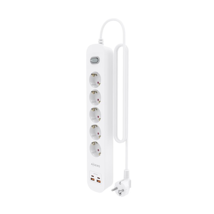 Regleta AISENS 5 Tomas 2xUSB-C 2xUSB-A (ASPS-2A2C14-W)