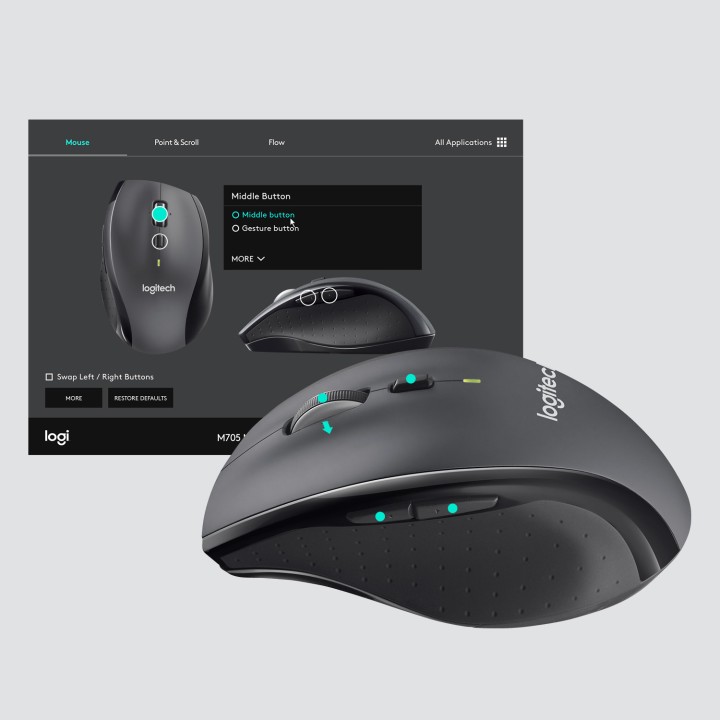 Ratón LOGITECH Marathon M705 RF Gris (910-006034)