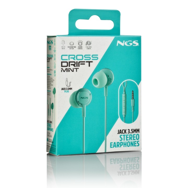 Auriculares NGS Intraurales 3.5mm Menta(CROSSDRIFTMINT)