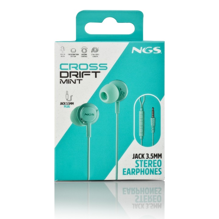 Auriculares NGS Intraurales 3.5mm Menta(CROSSDRIFTMINT)