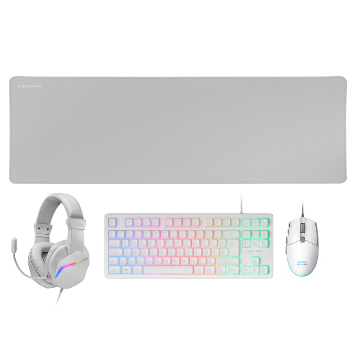 Pack Mars Gaming T+Ratón+Auric+Alf Blanco (MCPRGB3WES)