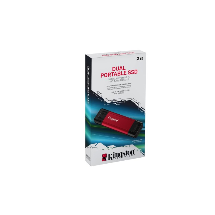 SSD Kingston 2Tb Dual USB-A/C 3.1 Negro/Rojo (SPSD/2TB)