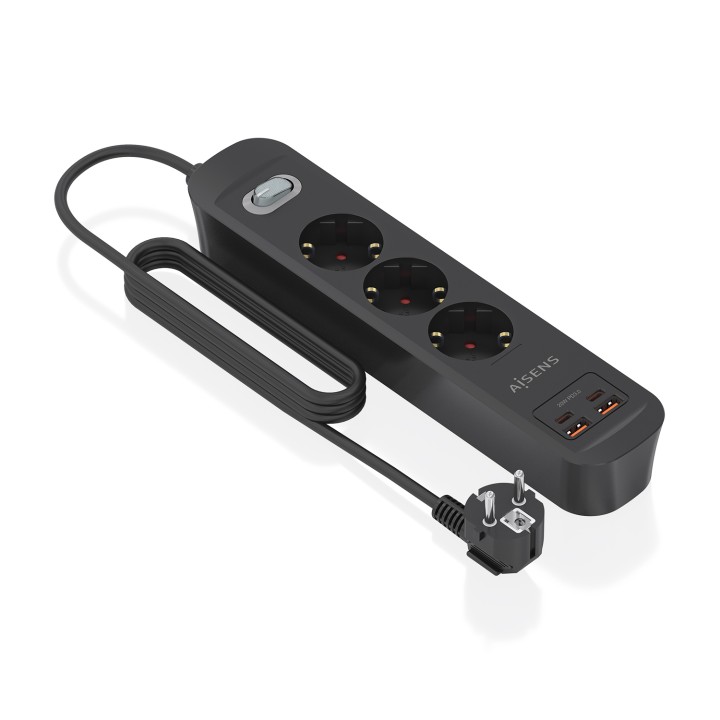 Regleta AISENS 3 Tomas 2xUSB-C 2xUSB-A (ASPS-2A2C11-BK)