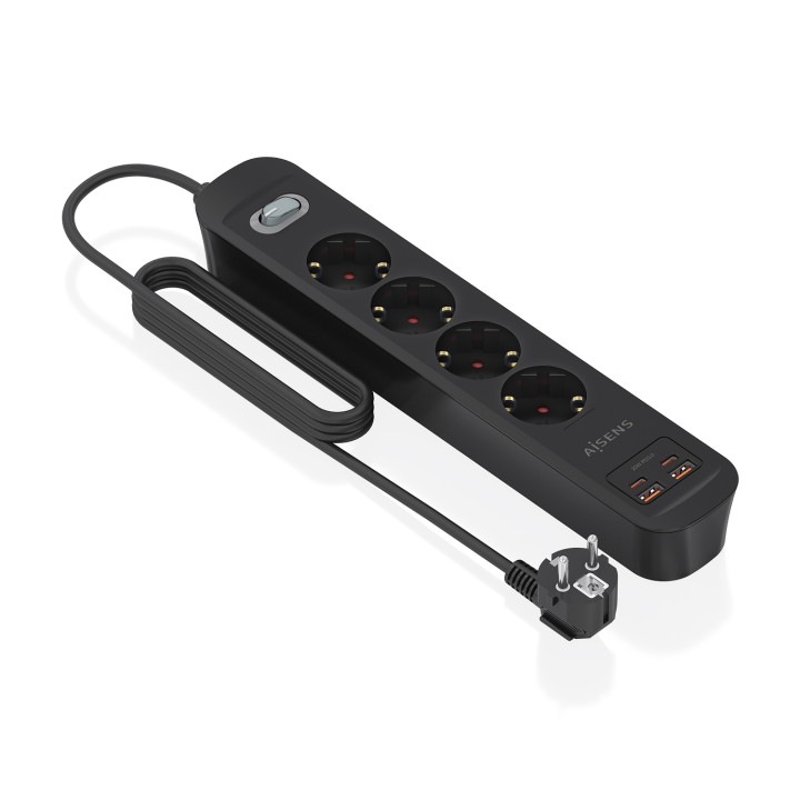 Regleta AISENS 4Tomas 2xUSB-C 2xUSB-A (ASPS-2A2C13-BK)