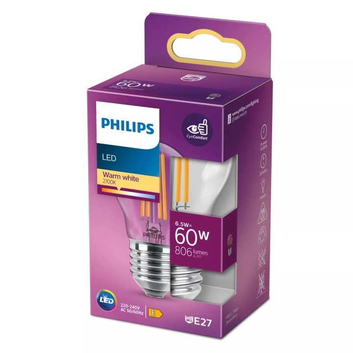 Bombilla Philips LED Classic 60W P45 E27 (929002029055)