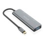 Hub AISENS USB-C a 3xUSB-A 1xUSB-C 15cm Gris(A109-0764)