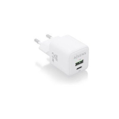 Cargador Pared AISENS GaN 25W USB-A/C (ASCH-25W2P014-W)