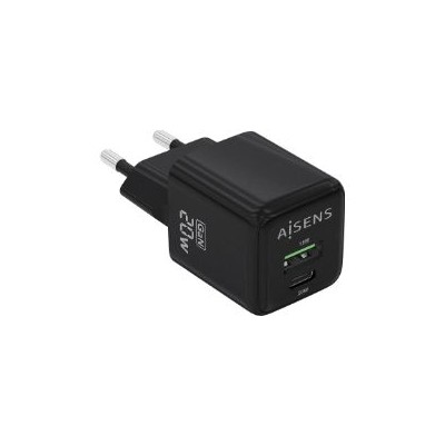 Cargador de Pared AISENS GaN USB-A/C (ASCH-20W2P011-BK)