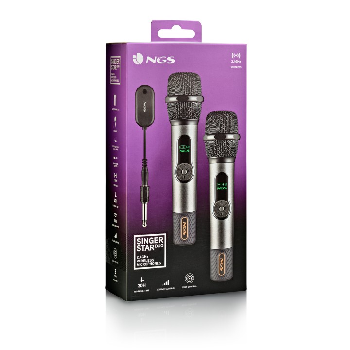 Pack Micrófonos NGS Wireless 2 Unidades (SINGERSTARDUO)