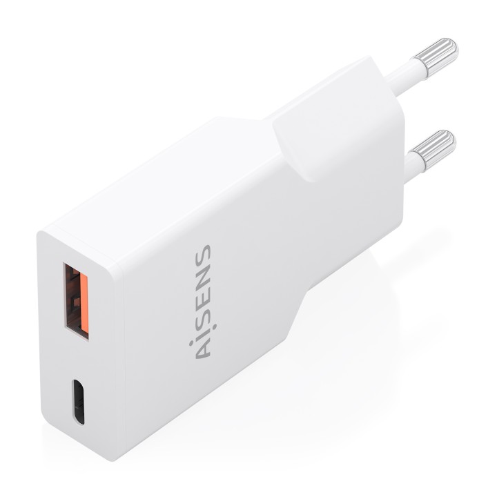 Cargador Pared AISENS GaN 25W USB-A/C Blanco(A110-1000)