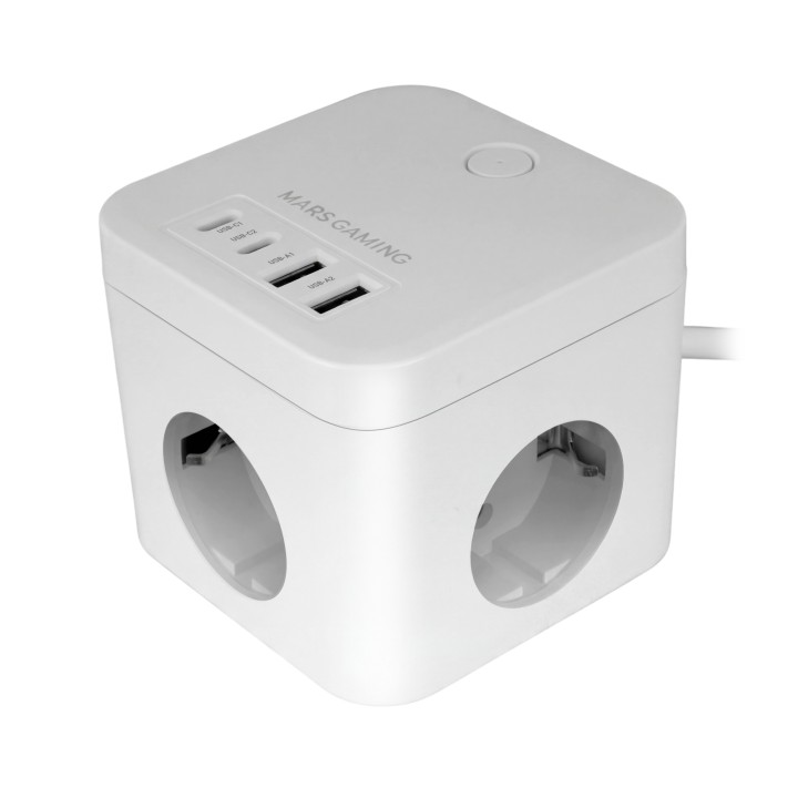 Cargador Mars Gaming 3xSchuko 2USB-A 2USB-C (MDCUBE35W)
