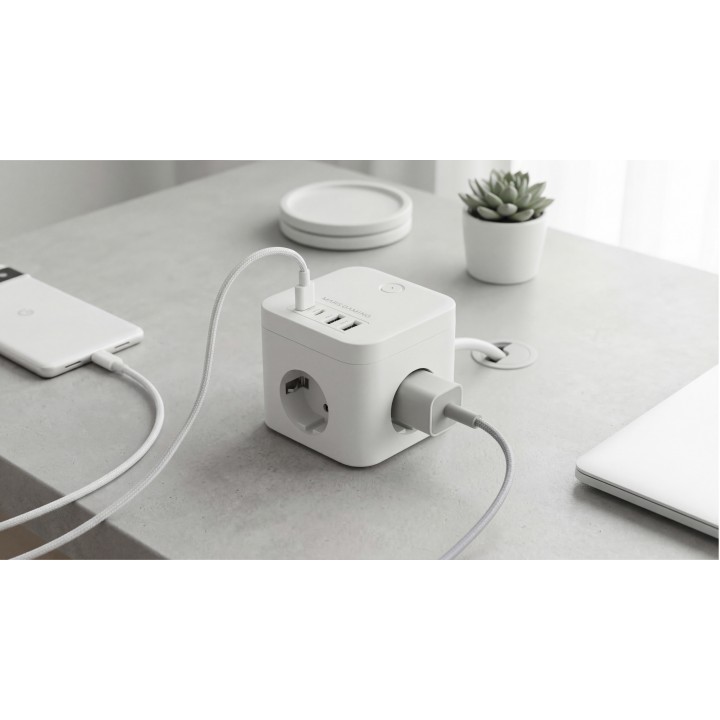 Cargador Mars Gaming 3xSchuko 2USB-A 2USB-C (MDCUBE35W)