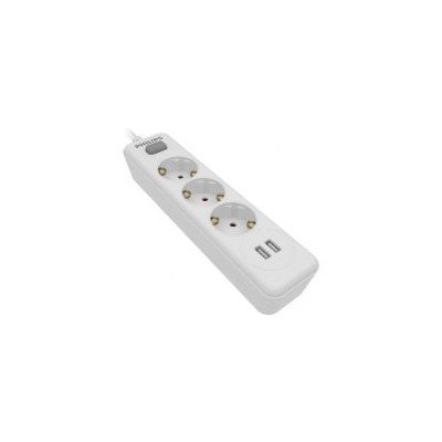 Regleta Philips 3xSchuko 2xUSB Interrupt (SPN3032WA/10)