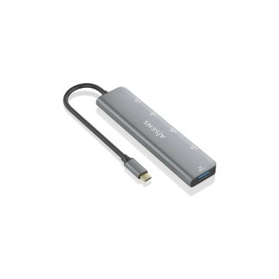 Hub AISENS USB-C 3.1 a 2xUSB-A/3xUSB-C Gris (A109-0857)