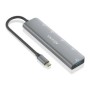 Hub AISENS USB-C 3.1 a 2xUSB-A/3xUSB-C Gris (A109-0857)