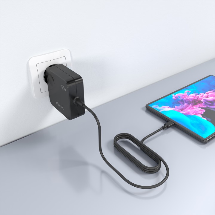 Cargador AISENS 65W USB-C 1.5m Negro(ASCH-1PD65WL80-BK)