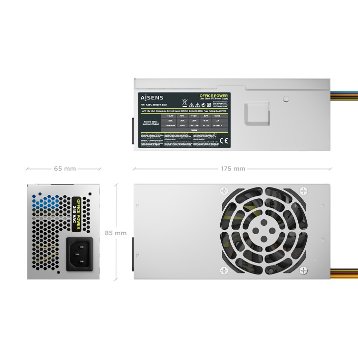 Fuente AISENS ATX 500W TFX 8cm Plata (ASPC-500TFX-SEO)
