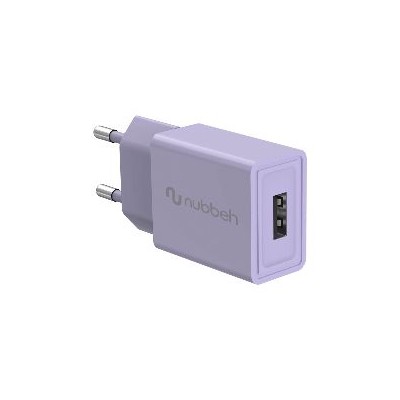 Cargador Pared NUBBEH 1USB-A 10W Lila (NBWALLCHUSBP10)