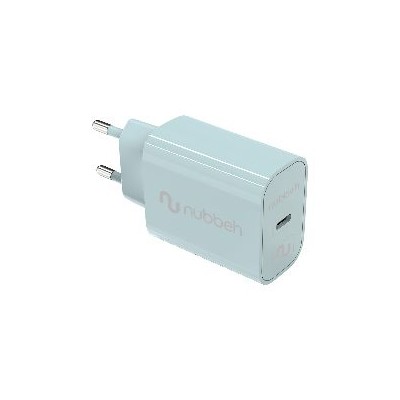 Cargador Pared NUBBEH 1USB-C 25W Turquesa(NBWALLCHCT25)