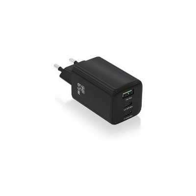 Cargador AISENS USB-A/C 65W Negro (ASCH-65W3P042-BK)