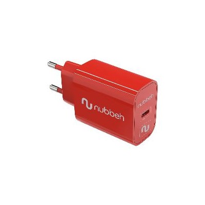 Cargador Pared NUBBEH 1USB-C 25W Rojo (NBWALLCHCR25)