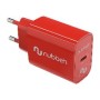 Cargador Pared NUBBEH 1USB-C 25W Rojo (NBWALLCHCR25)