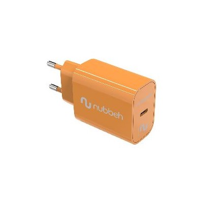 Cargador Pared NUBBEH 1USB-C 25W Naranja (NBWALLCHCO25)