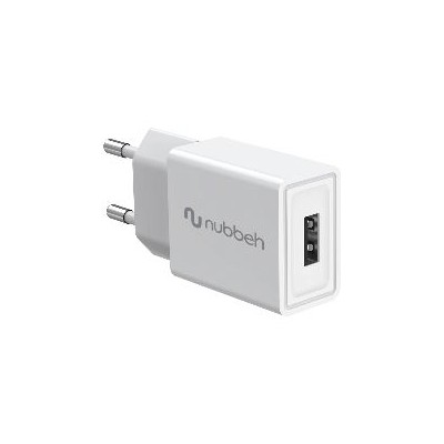 Cargador Pared NUBBEH 1USB-A 10W Blanco(NBWALLCHUSBW10)