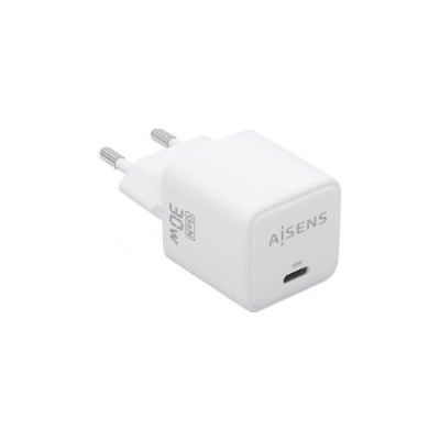 Cargador AISENS GaN 30W 1USB-C Blanco (ASCH-30W1P035-W)