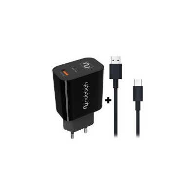 Cargador NUBBEH Cable USB Negro (NBWALLCHB/NBCABLACB)