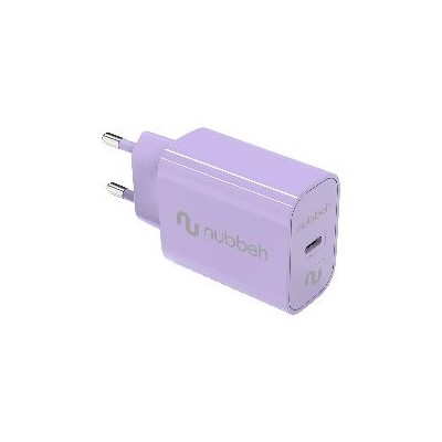 Cargador Pared NUBBEH 1USB-C 25W Lila (NBWALLCHCP25)