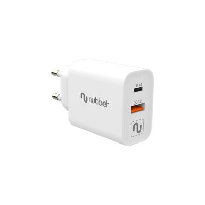 Cargador Pared NUBBEH 43W Usb-A Usb-C (NBWALLCHUSBCW43)