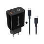 Cargador NUBBEH Bhoot 30W + Cable USB-C 60W 1.5m Negro