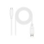 Nanocable USB-C/M a USB-A/M 1m Blanco (10.01.2101-W)